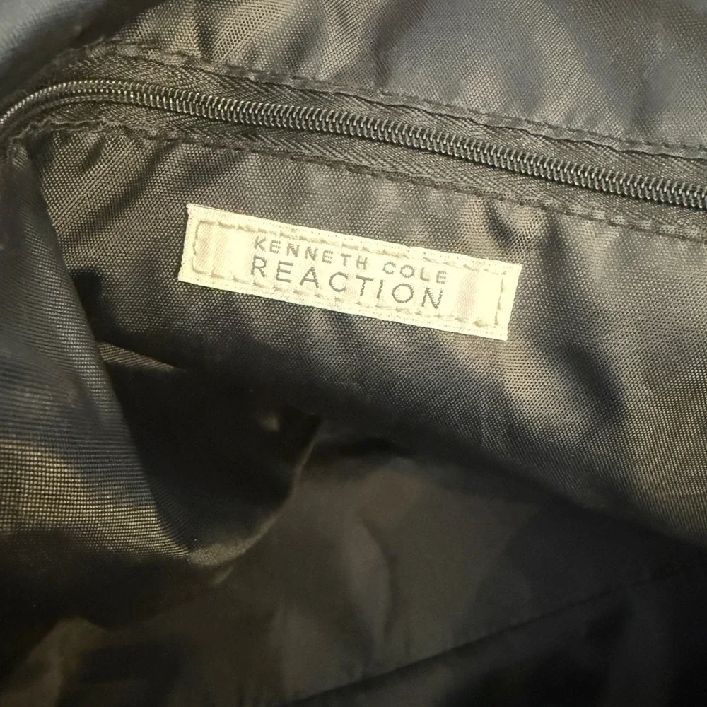 Kenneth Cole Reaction Quilted Tote Bag Women Large Black Faux Leather Diamond